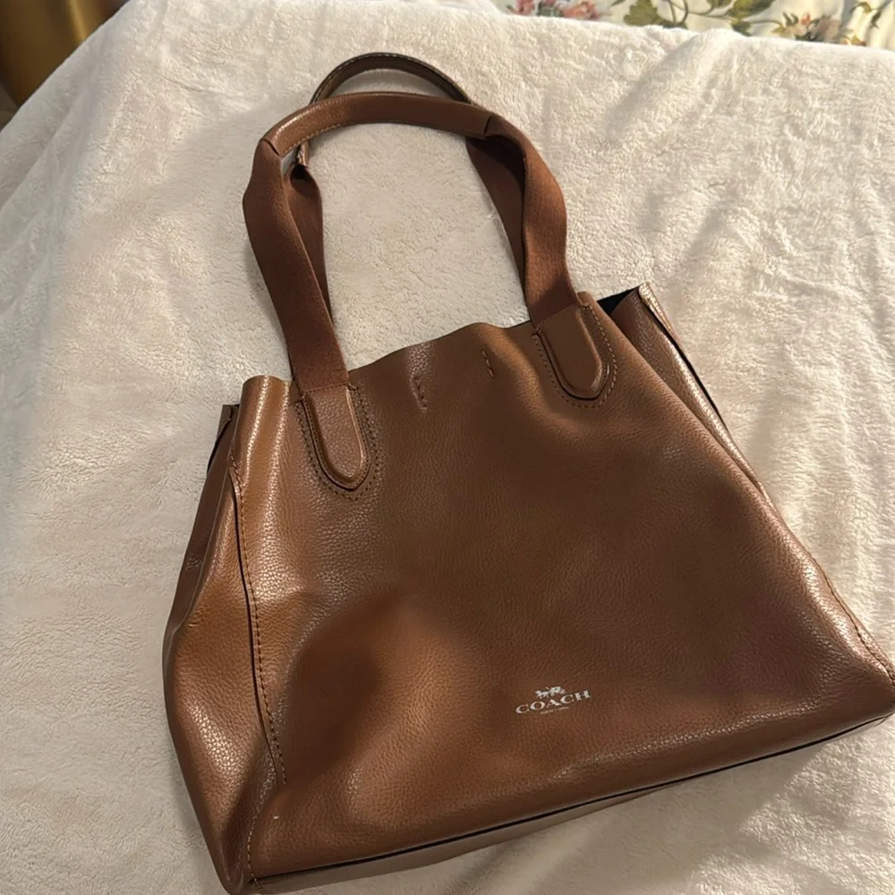 Authentic brown leather coach bag! - Picture 1 of 4